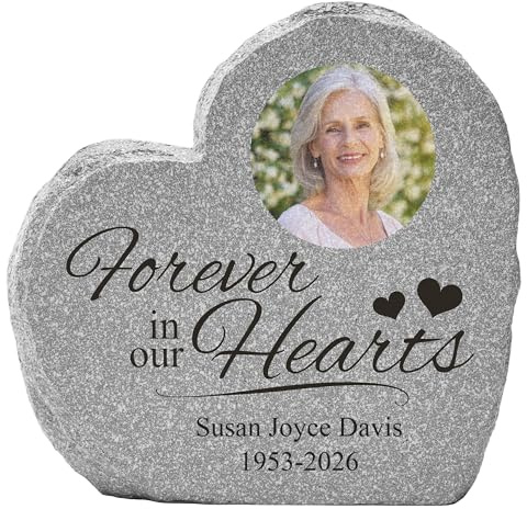 Let's Make Memories Personalized Memorial Garden Stone - Sympathy - Loss of Loved One - Condolences - Outdoor - Headstone - Durable Resin - Upright Garden Marker - Forever in Our Hearts