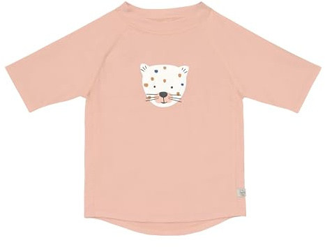 LÄSSIG Rashguard - Maglietta da bagno a maniche corte, protezione UV, a maniche corte, Fantasia leopardata, rosa, 7-12 Monate