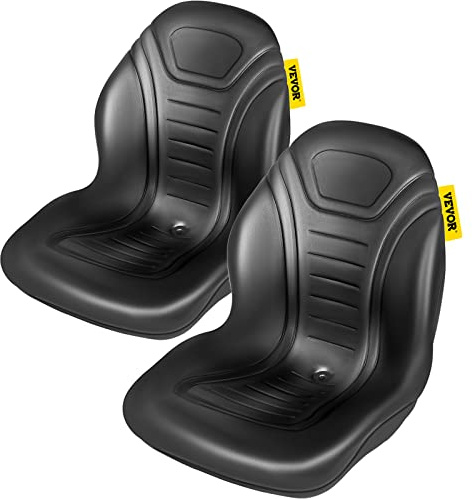VEVOR Siège de Chariot Élévateur à Fourche, Lot de 2, Siège de Tracteur à Dossier Haut Compact en Vinyle Noir, avec Trous de Drainage, Siège Confortable pour Chargeur, Excavateur, Tondeuse à Gazon