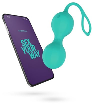 AMORELIE Joy – App-gesteuerte 55g Liebeskugeln Shimmer | Beckenbodentrainer für Frauen