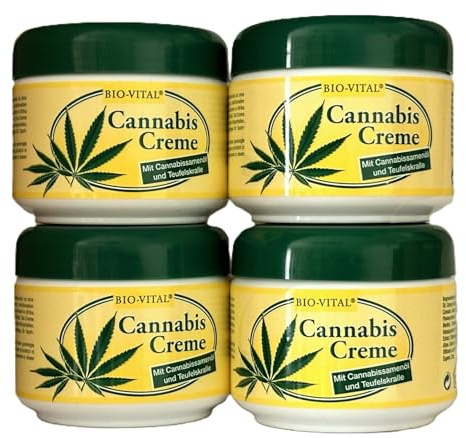 Bio-Vital Cannabis Creme Teufelskralle Körper Hanf Creme 4x125ml