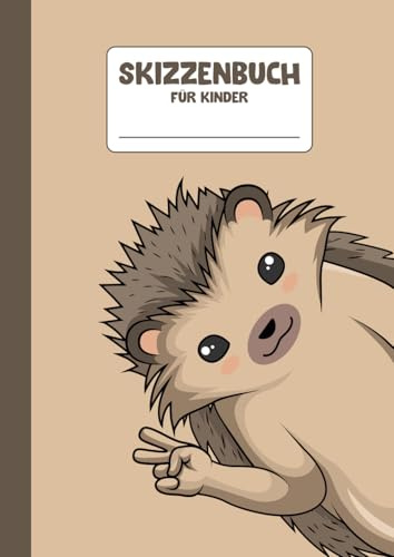Skizzenbuch für Kinder: A4 Blanko | 110 leere Seiten | Igel