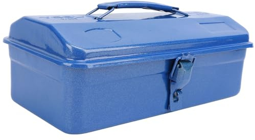 Blue Toolbox Metal Structure High Load Bearing Portable Tool Storage Organizer for Workshop Garage Car Job Site Fishing Tackle and Gear Box (280 Toolbox)