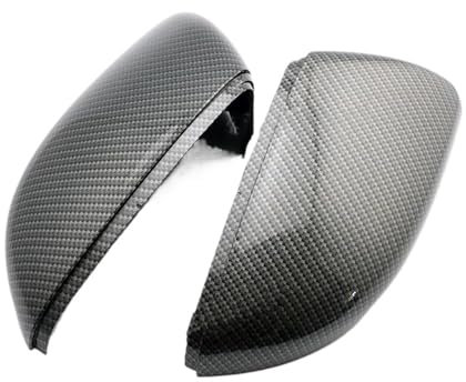 ENLIGMA Rückspiegelkappe Carbon Fiber Muster Spiegel Fall Für Golf 6 VI MK6 GTI R Linie R20 Für Touran Schwarz Seite Flügel Rückspiegel Abdeckung Auto Spiegelkappen(Carbon Fiber Pattern)