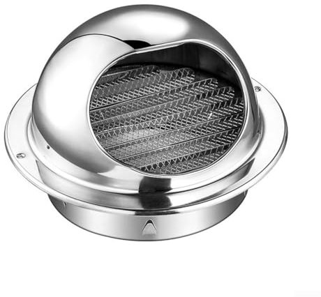 Griglia di ventilazione rotonda in acciaio inox con design efficiente del flusso d'aria e protezione dagli insetti integrata (60 mm)