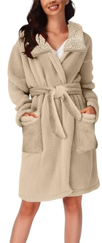 Donna Autunno/Inverno Pigiama con Cappuccio Casa Peluche Accappatoio Termico Camicia Da Notte Signore Vestaglie Lungo Lunghezza Pile
