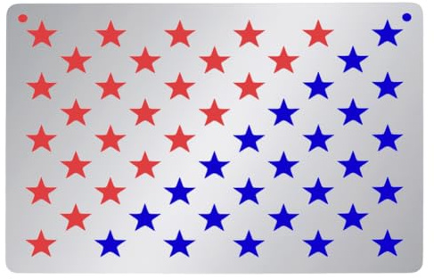UNICRAFTALE Plantilla de acero inoxidable con diseño de bandera estadounidense de 50 estrellas para pintar sobre madera, tela, papel, aerógrafo, vidrio y arte de pared, manualidades, diseño del Día de