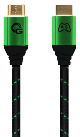 OEHLBACH GAMING New Game Green – 2 Meter - HDMI 2.1b Kabel – Ultra High Speed zertifiziert, 8K@60Hz, eARC, ALLM, VRR, DSC – kompatibel mit PS5, Xbox Series X/S, Nintendo Switch, PC – Schwarz – 1 Stück