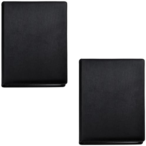 Arpan Raccoglitore professionale formato A4, con 24 tasche e 48 lati, cartella A4 per certificati e documenti, cartella di presentazione A4, portadocumenti professionale in pelle (nero, confezione da