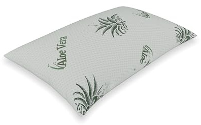 Schlaftroll Kopfkissen 40x80 – Viscoschaum Nackenstützkissen – Öko-Tex | Viscoschaum Memory Foam, Aloe Vera Bezug, atmungsaktiv, hypoallergen, waschbar 30°, Made in Germany, Öko-Tex