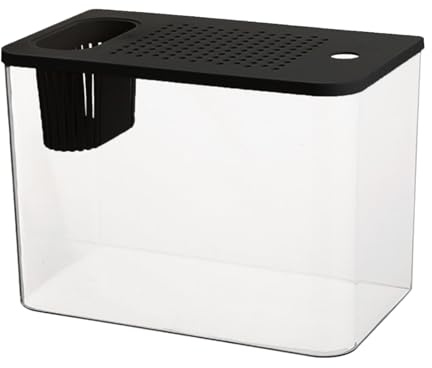 Shatterprevent Klares Fischglas mit Anti-Sprung-Deckel, Wasserpflanzentöpfe für Zuhause mit Haustier- und Kinderfischschalen
