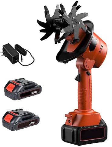 Electric Cordless Tiller Cultivator, Mini Garden Rotavator With Rechargeable Lithium Battery, 128mm Tilling Width, 103mm Working Depth, Handheld Soil Tiller Rotavator For Home Gardens, Balconies