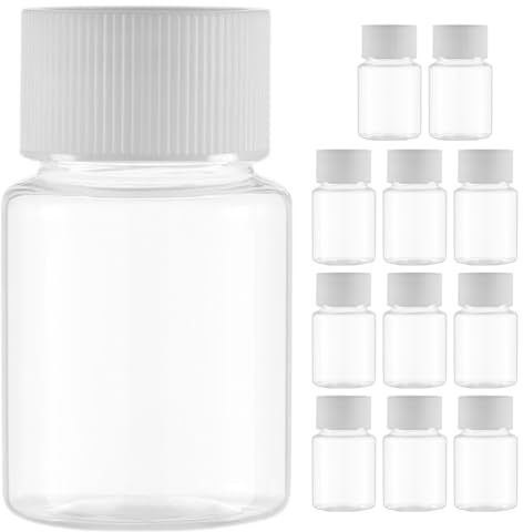 VALICLUD Lot De 12 Flacons De Pilules Vides En Plastique Transparent Avec Bouchons Récipients De Pour Rangement Maison Bouteilles De Stockage De Pilules Pour