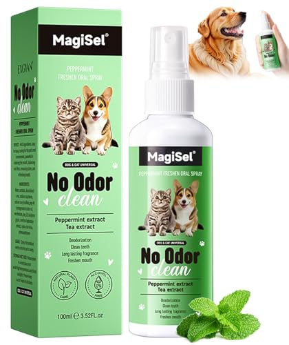 Dentalspray für Hunde & Katzen, Dental-Spray für einen frischen Atem, Pfefferminz-Atemfrischmacher, Ohne Chemie Atemfrisch Spray, Zahnreinigung & Zahnsteinentfernung, Dental Spray