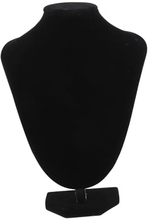 Gatuida Présentoir à Bijoux Buste Noir Support de Colliers en Plastique | Organisateur de Chaînes, Finition Ice Fleece, pour Exposition en Boutique, Lot de 1
