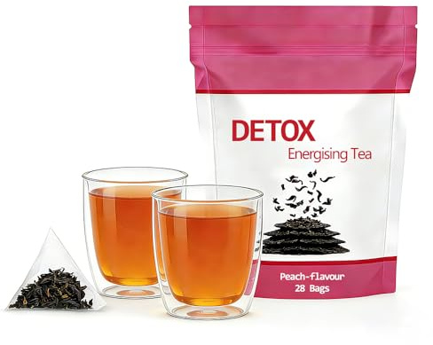 Peach Flavour Detox Tea for Weight Loss Natural Slimming Tea Digestive Support Laxative-Free, 28 Vegan Tea Bags