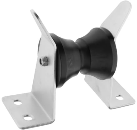AMSLSIU Rouleau d'ancre Robuste pour Proue de Bateau, avec Rouleau en Nylon Noir Anti-frottement, pour Une Fixation fiable sur remorque de Bateau. Rouleaux d'étrave argentés 66 cm (26 Pouces) pour