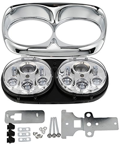 XMT-MOTO Scheinwerfer E-geprüft LED Scheinwerfer E9 geprüft LED Scheinwerfer 5-3/4 5.75'' Projektorlampe Passend für Harley Road Glide Modelle 1998-2013