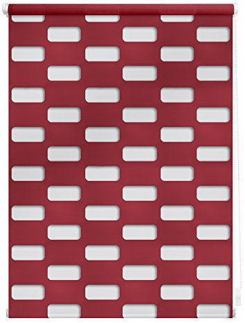 Lichtblick Doppelrollo Klemmfix ohne Bohren, Arena, Blickdicht, Klemmträger-Montage, Sichtschutz, Wandmongtage, Deckenmontage, für Fenster Bordeaux,110 cm x 150 cm (B x L)