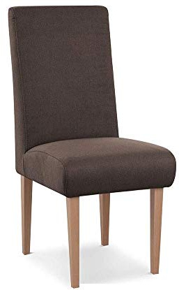 CAVADORE Esszimmerstuhl Kira / Polsterstuhl für Küche, Esszimmer oder Wohnküche / Passend zur Küchengarnitur Kira / Leichte Fleckenentfernung dank Soft Clean / 48 x 103 x 62 / Flachgewebe: Braun