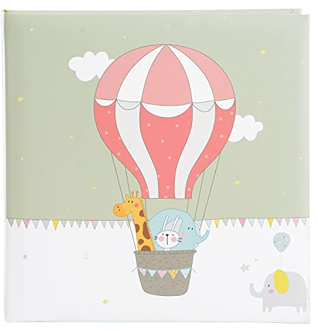 goldbuch Fotoalbum Ballonfahrt im kindgerechten Design, Kunstdruck Babyalbum mit 60 weiße Seiten und Pergamin, Baby Album zum Einkleben, Papier, ca. 25 x 25 x 4 cm