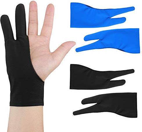 EastyGold Artist Drawing Tablet Gloves Two Finger Graphics Painting Glove Free Size Creative Both Right and Left Hand