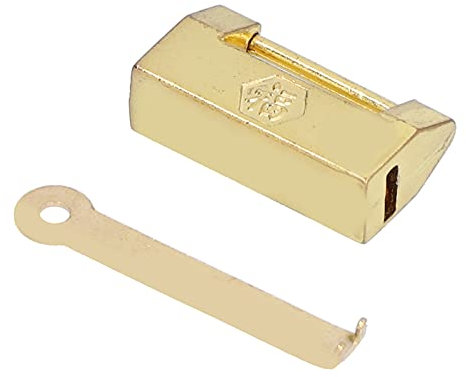 Goldenes Vintage-Vorhängeschloss, Mini-Messing, Retro-Dekorationsschloss, Vorhängeschloss im alten Stil, Haspen, Schrankschloss für Holzkiste, Schrank, Zuhause