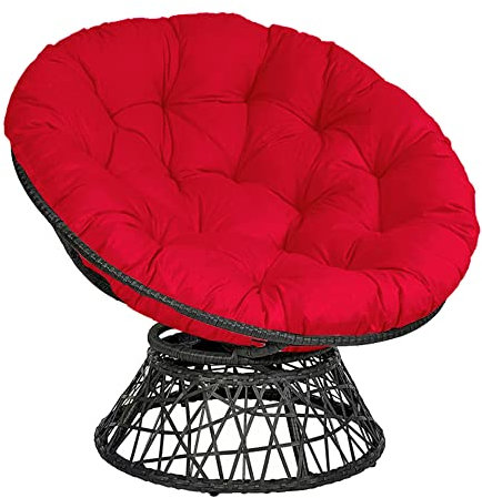 Morbuy Papasansessel Kissen Sitzauflage, Rundes Dicke Stuhlkissen Bequem & Weich Sitzkissen Hängesessel für Indoor Outdoor Garten Stuhlauflage (110x110CM,rot)