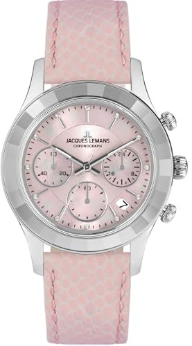 JACQUES LEMANS - Chronographen Venice - Quartz Uhrwerk - Gehäusedicke: 10.7 mm - Edelstahl - 5 ATM
