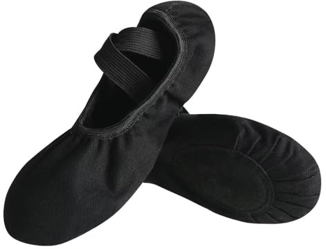 Dons Girl Ballet Shoes for Girls Toddler Ballet Slippers No Tie Dance Shoes(5111T0442) Black