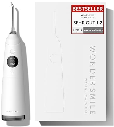 Wondersmile Munddusche PRO - Testsieger 2024-100 Tage risikofrei testen - SmoothFlow-Technologie für optimale Zahn- & Zahnfleischpflege - mit 5 Modi - PowerAkku mit bis zu 30 Tagen Laufzeit