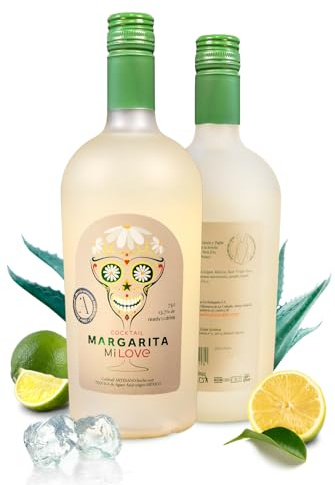 MiLove Margarita – Cóctel Premium, artesano y natural – Pack 2 botellas elaborado con tequila Agave azul (México), limón mediterráneo, licor triple seco y jarabe simple – 2x75 cl.