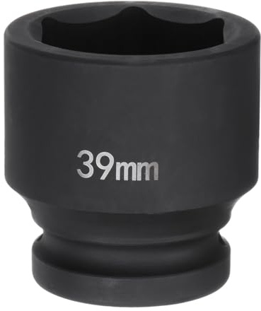 sourcing map Enchufe de impacto de 6 puntos de 3/4 pulgadas, 39 mm, métrico, 40Cr de aleación de acero, tuerca de impacto