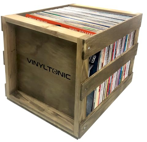 Vinyl Tonic VT31T | Stackable Vinyl LP Storage Crate (Teak)