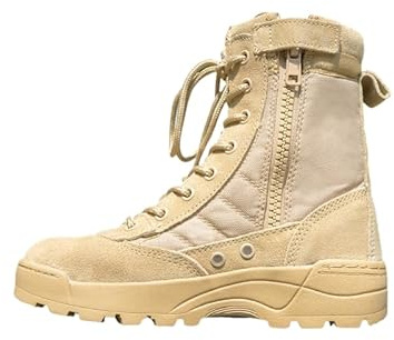 HuayoRong Kids Hiking Boots Boys girls Waterproof Summer Camp Anti-collision Non-slip Desert Boots Military Fan Shoes Work Boots (Sand,3.5 Big Kid)