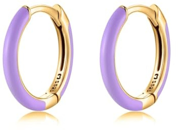 Pendientes aro de plata mujer. Aretes coloridos. Pendientes mujer plata acabados en plata de ley u oro de 18K ideal para regalo. Joyeria mujer.