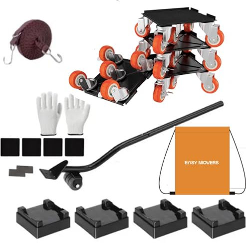 Leve Meuble lourd avec Roulette Charge Lourde, Deplace Meuble lourd sans Effort, Chariot à roulettes, Roulettes pour meubles, Plateau Roulant et Planche Roulette Demenagement avec Roulettes pivotantes