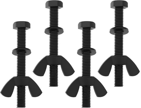 EMSea 4PCS Boulons en Nylon pour Tige de Bobine Compatible avec XP Deus Le Détecteur de Métaux Souterrain M6 X 50 Mm avec Rondelle M6 Et écrou à Oreilles en Nylon M6 Noir