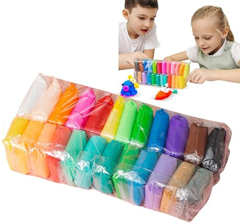 Lufttrocknendes Ton Set,Modelliermasse Lufttrocknend,Farbiger Lufttrocknender Ton Für Kinder,Modelliermasse Set, Modelliermasse Basteln Für Anfänger, Inklusive Lernhilfen,Homeschool,Mehrfarbig