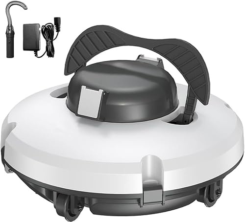 Vozascly S1 Robot Piscina, Batteria a Doppia Azionamento, Autonomia 130 Min per Piscine Fuori Terra 100 m², Supera 18° di Pendenza, Drenaggio Rapido, Parcheggio Automatico