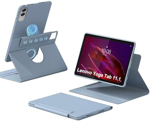 zZjoOoj Hülle für Lenovo Yoga Tab 11.1 Zoll Tablette Case，360° Drehbarer Magnetischer Aufteilbarer Schutzhülle,Automatischer Schlaf/Aufwachen,Einstellbarer Ständer - Blau