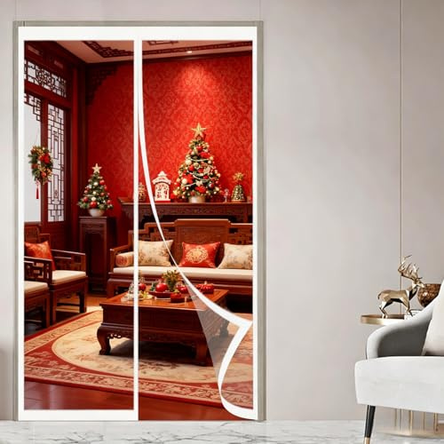 Rideau de Porte Magnétique à Isolation 134 x 190 cm Anti Froid et Chaleur Vent Isolation Phonique Imperméable Porte Magnétique Moustiquaire pour Cuisine, Chambre à Coucher, A