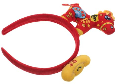 OSALADI Haarband zum Jahr Des Pferdes Silvester Stirnband mit Chinesischen Schriftzeichen Festlicher Silvester Kopfschmuck für Neujahrs Party und Foto Requisiten