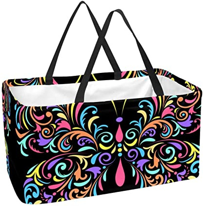 Lurnise Cesta De La Compra Reutilizable Pensamientos Bolsas De Supermercado Plegables Portátiles Para Picnic Cesta De Lavandería Bolsa De Compras