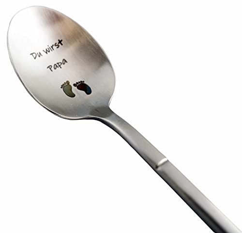 Schwangerschafts-Ankündigungslöffel für Ihren Partner, originelle und individuelle Geschenkidee für den zukünftigen Vater, Lustige und ungewöhnliche Geburtsanzeige, Tee-/Dessertlöffel mit Geschenkbox.
