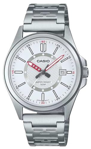 Casio Reloj Analógico para Hombres de Cuarzo con Correa en Acero Inoxidable MTP-E700D-7EVEF