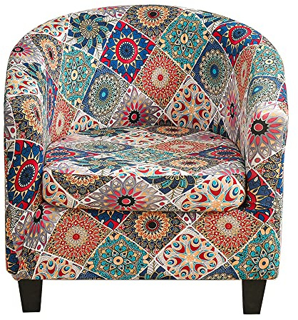 Meigeh Copripoltrona Chesterfield Elasticizzato Fodera per Sedia a Vasca 2 Pezzi Fodera per Cuscino per Poltrona Tullsta