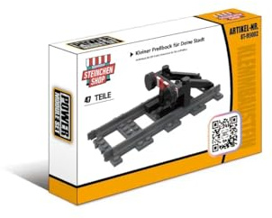 Steinchenshop Kleiner Prellbock für Eisenbahn aus 47 Klemmbausteinen City ST-99002