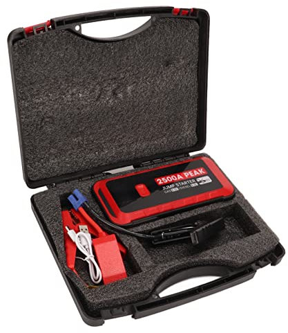 Démarreur de Saut de Voiture, Démarreur de Batterie 2500A Peak 25800mAh, Booster de Batterie Automatique 12V, Boîte de Saut au Lithium avec Lumière LED, pour Véhicule de Voiture