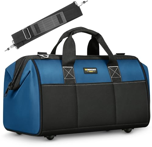 WINHUNT Werkzeug-Aufbewahrungs-Organizer, 600 Denier, große Elektriker-Werkzeugtasche mit breiter Öffnung, blau, 51 x 26 x 29 cm, 20 Zoll